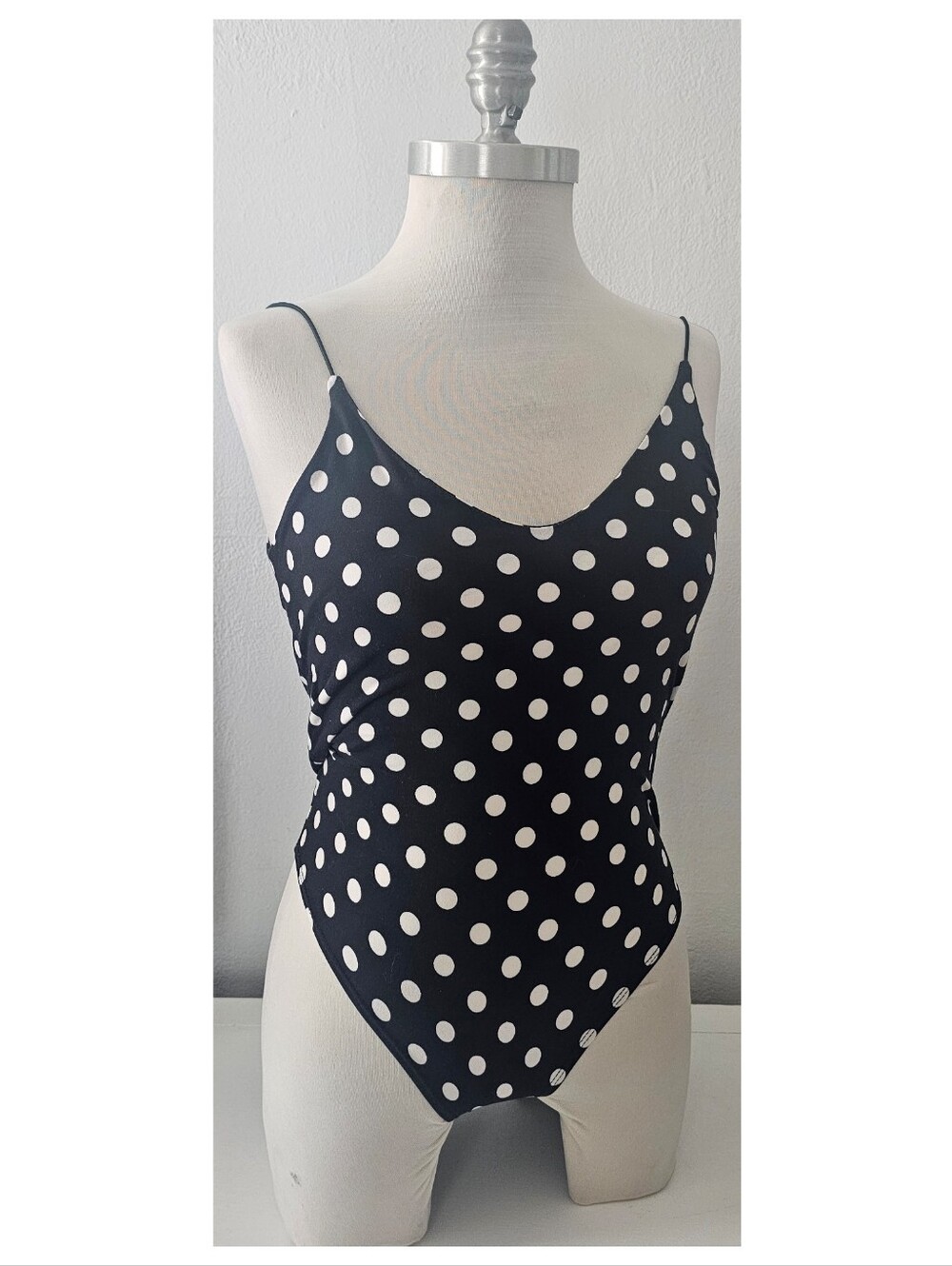 NWT Gaze Black/White Polka Dot Bodysuit